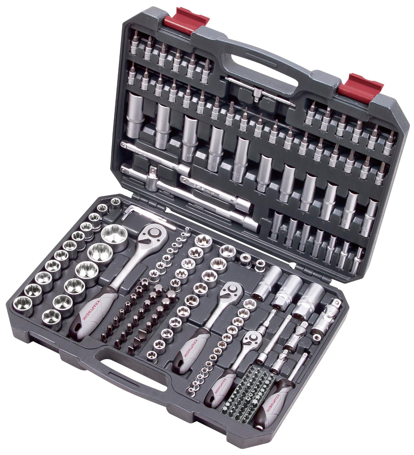 Kraftwerk Set di chiavi a bussola; 1/4"+3/8"+1/2", 19 x 34 x 7,5 cm