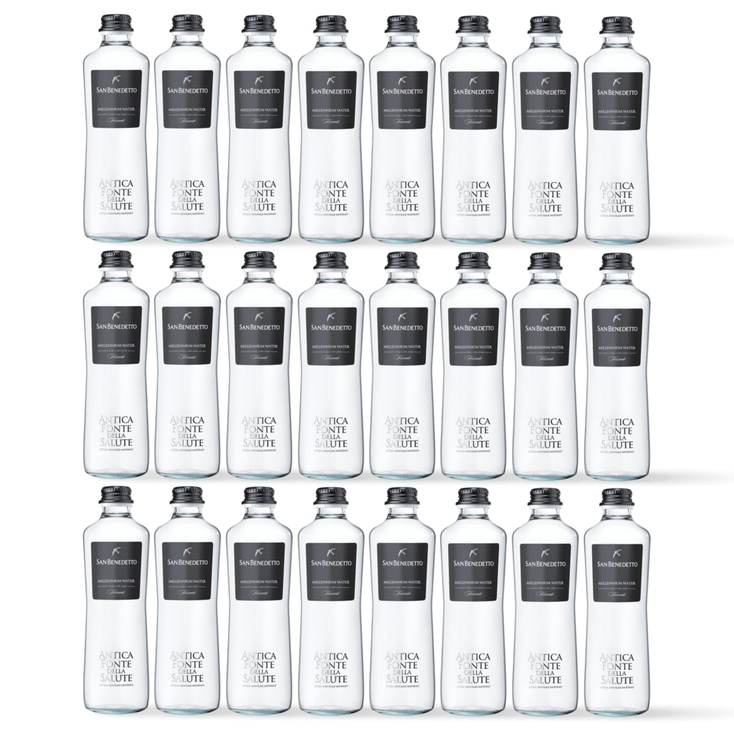 Acqua San Benedetto Frizzante Antica Fonte della Salute | Premium Water | Confezione da 24 Bottiglie in Vetro da 330ml