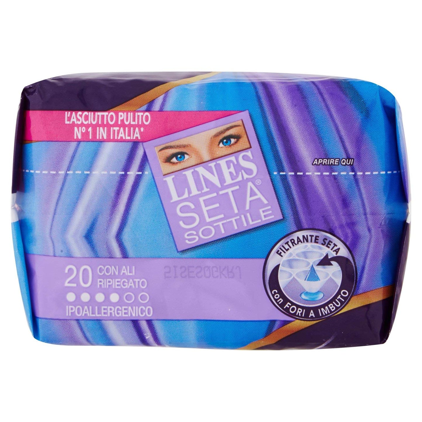 Lines Seta Sottile Assorbenti con Ali, 20 Pezzi