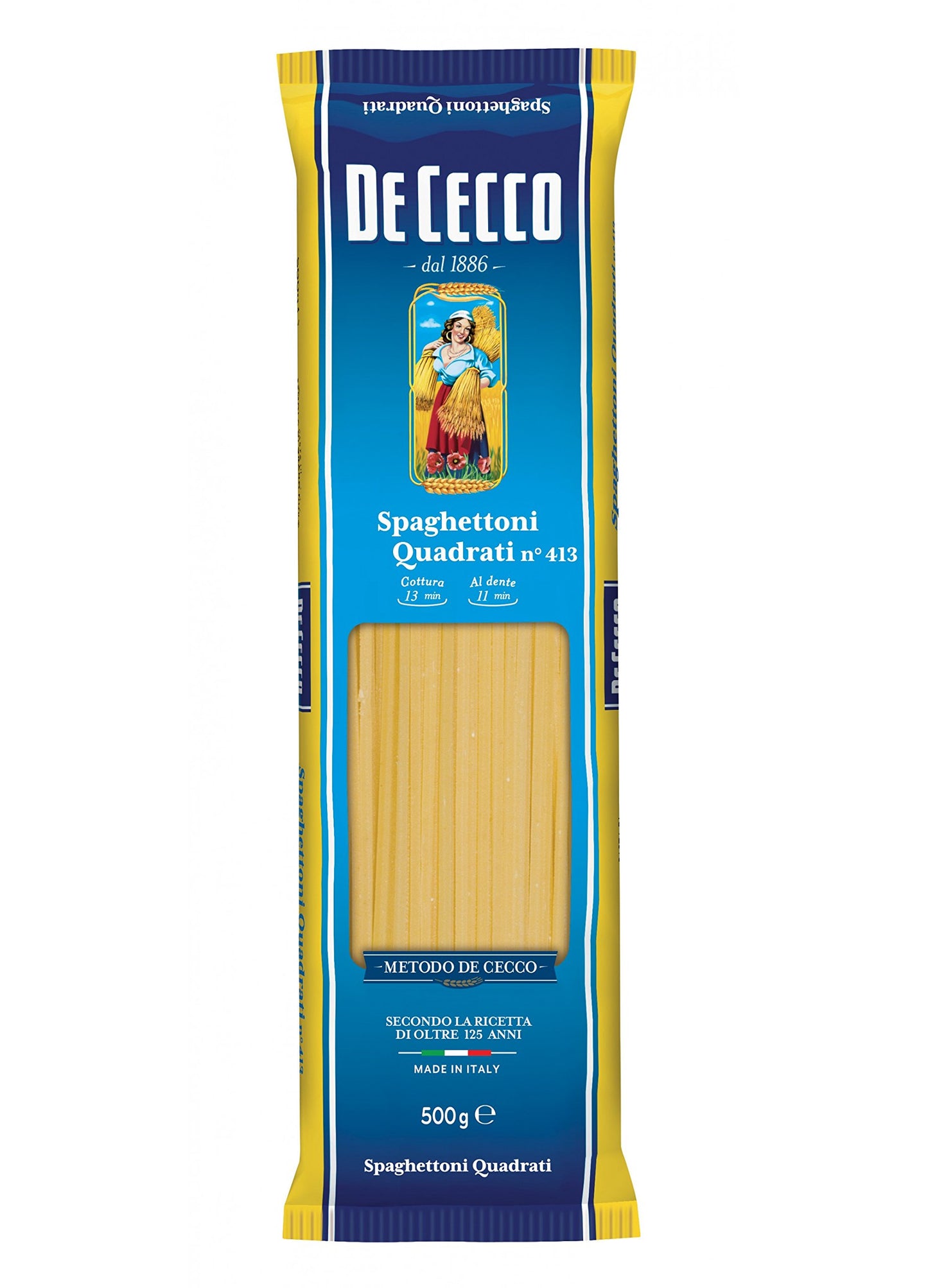 10x De Cecco Spaghettoni Quadrati No. 413 Spaghetti Piazza Grande Italiana 500g Pasta