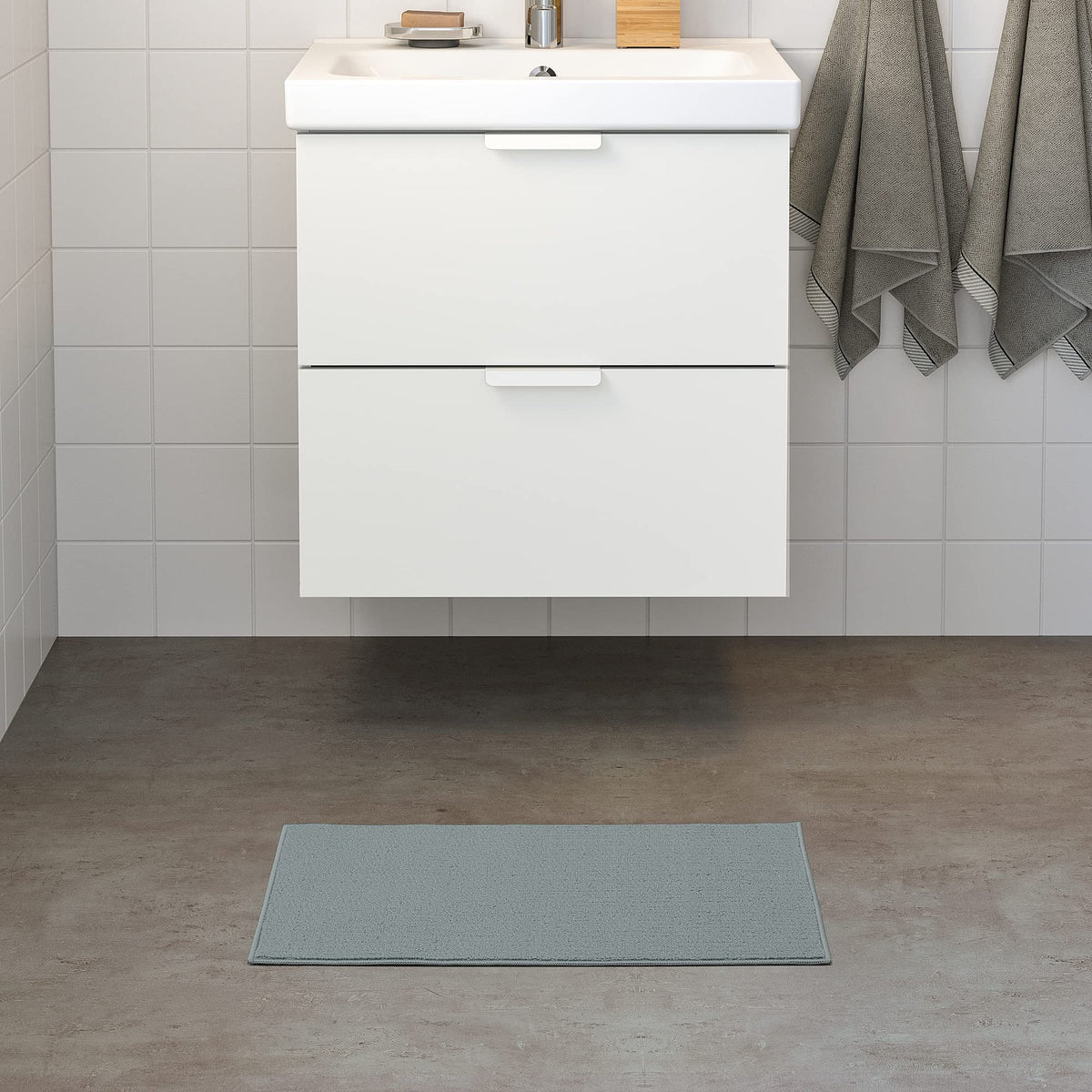 IKEA FINTSEN Tappetino da bagno, 40 x 60 cm, grigio