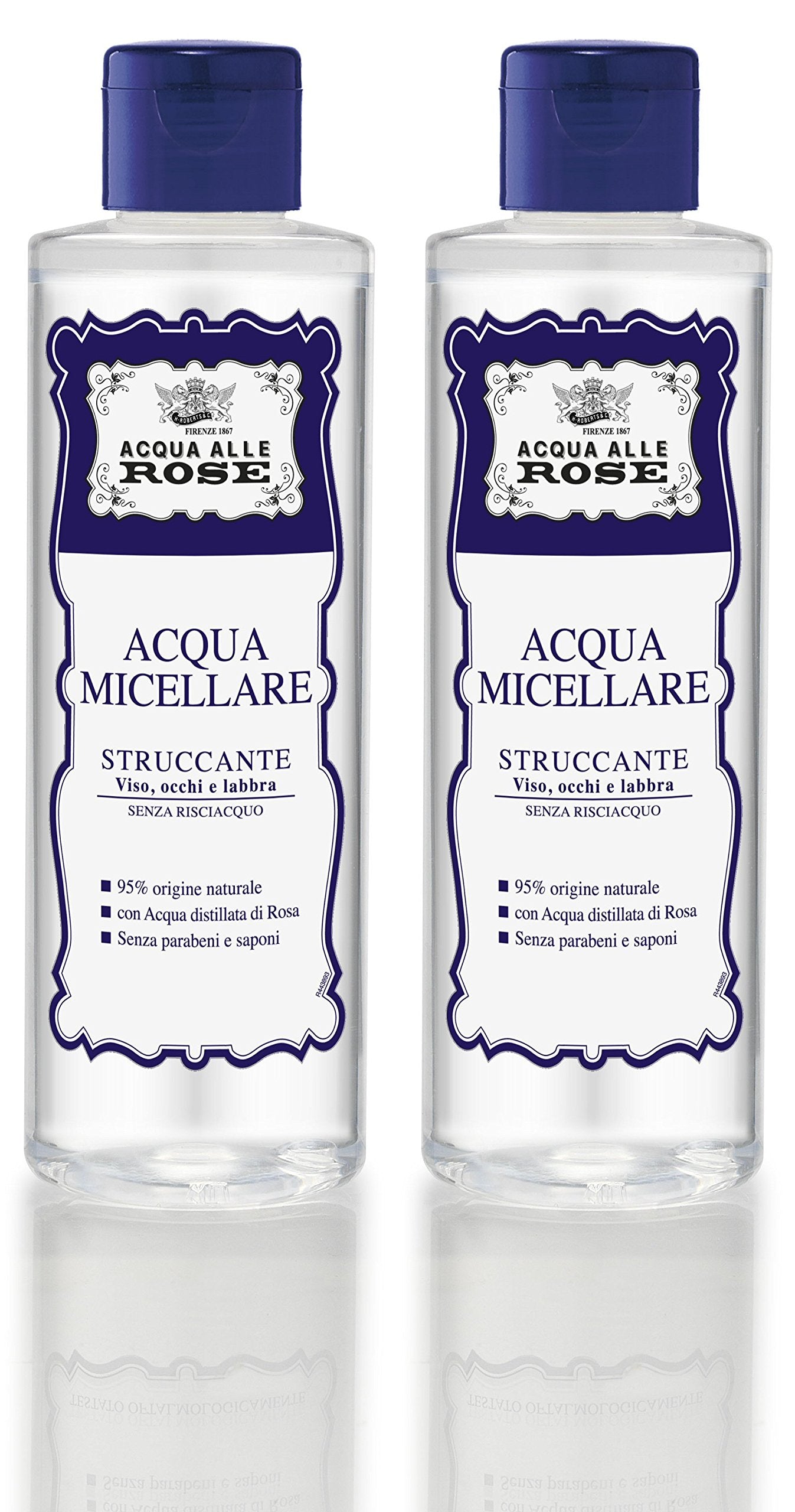 Roberts: Garrafa de água micelar"Acqua alle Rose" (200 ml) (pacote com 2) [importação italiana]