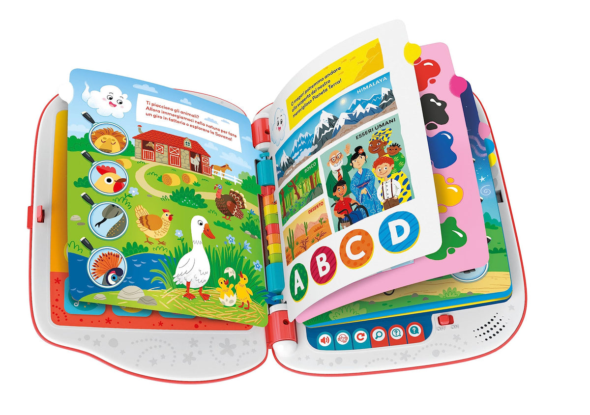 Clementoni - 16430 - Sapientino - Girapagina - Libro Elettronico Bambini, Gioco Educativo 3-6 Anni, Libro Interattivo, Elettronico Parlante, Apprendimento Acustico, Con Batterie