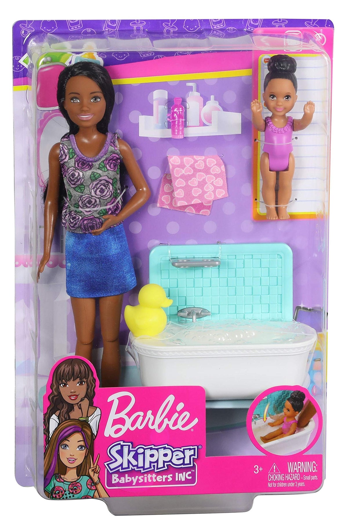 Barbie Bambola Skipper con Vasca da Bagno, Bambina Che Muove Le Braccia e Accessori