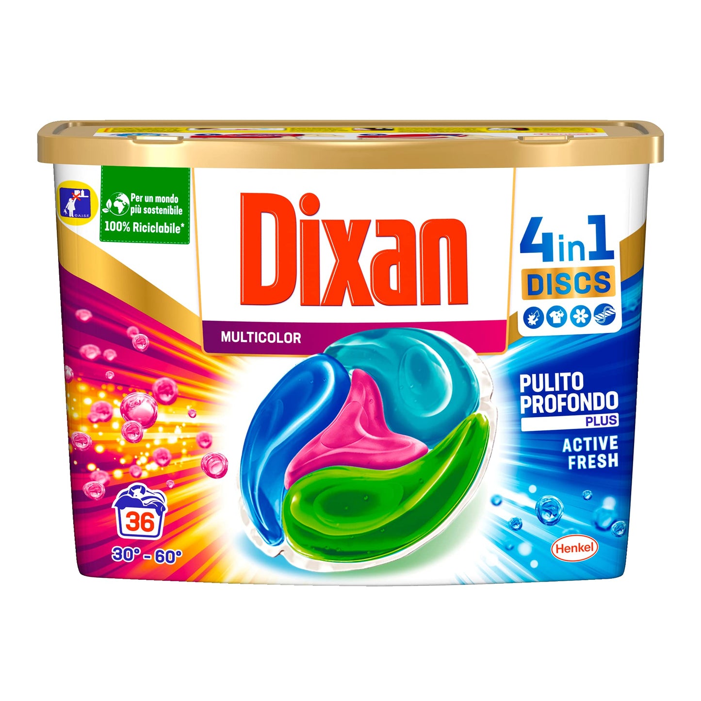 Dixan Capsule Multicolor per Lavatrice 4 In 1, 36 Lavaggi