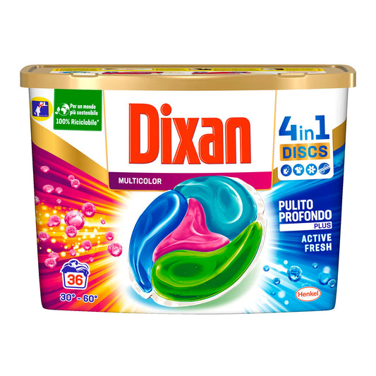 Dixan Capsule Multicolor per Lavatrice 4 In 1, 36 Lavaggi