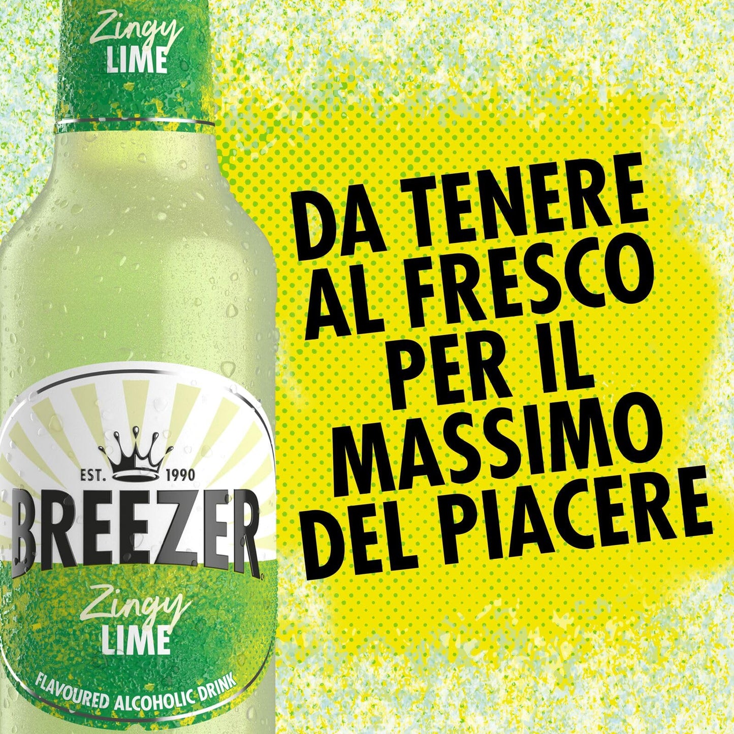 Drink alcolico BREEZER al gusto Lime, vol. 4%, 24 x 27,5 cl / 275 ml, Drink alcolico premiscelato e pronto da bere in bottiglia