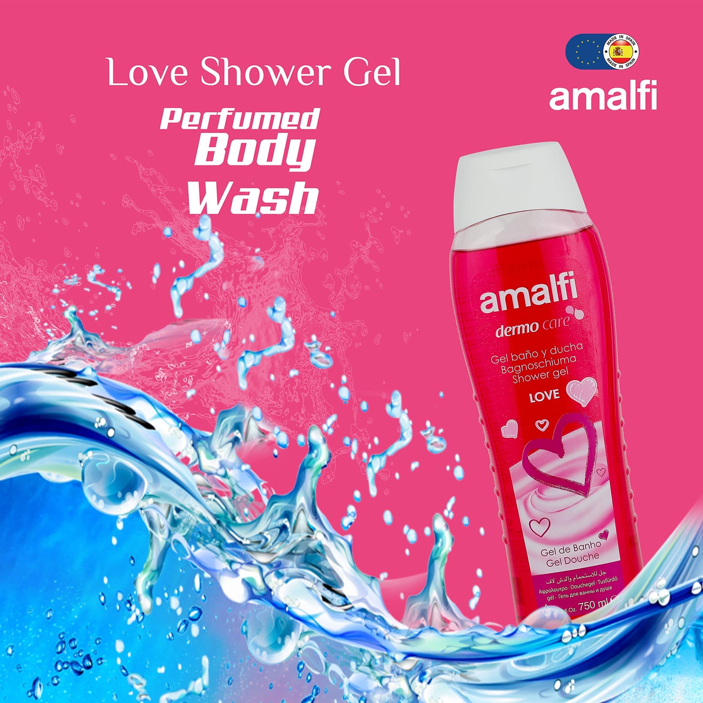 Amalfi gel da bagno Dermo Care Bagnoschiuma LOVE 750 ml
