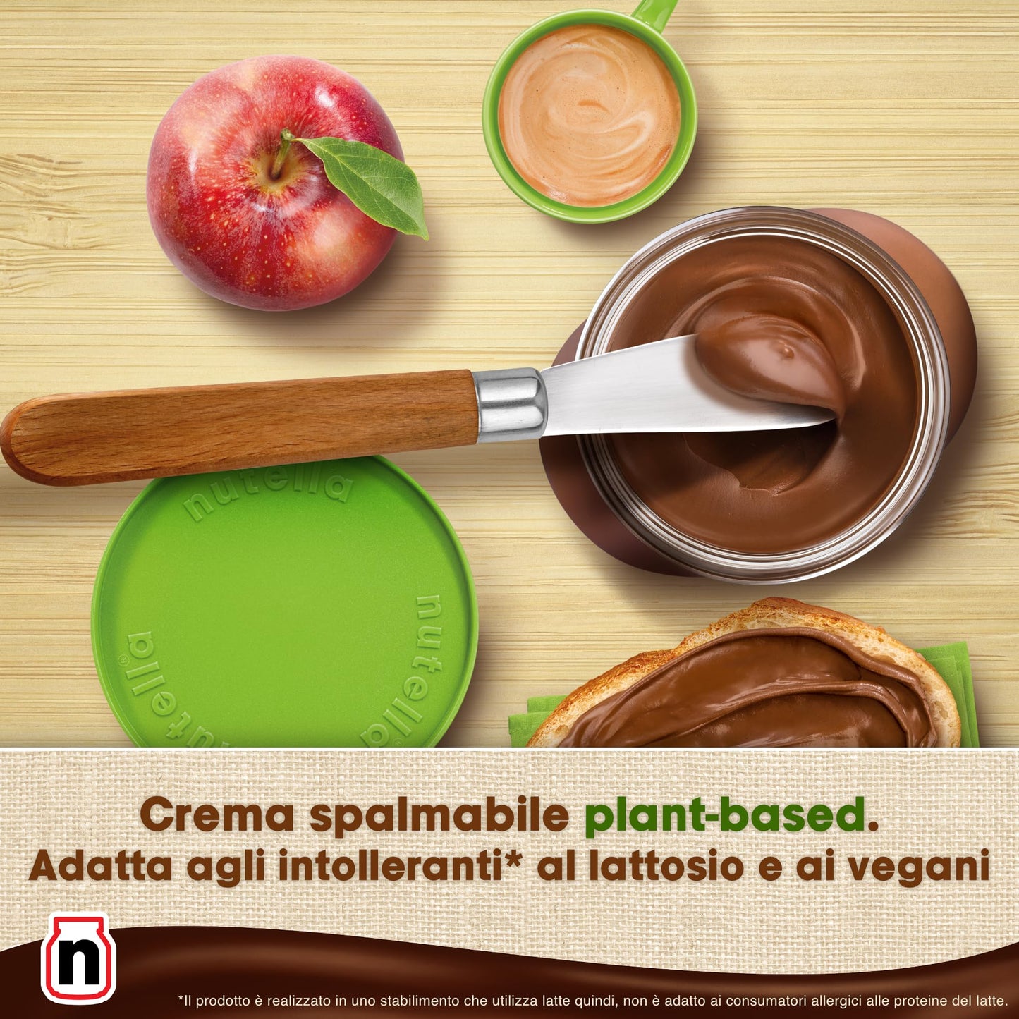Nutella Plant-Based - Crema Spalmabile alle Nocciole e Cacao, Vegana, Senza Lattosio* e Senza Glutine, Ideale a Colazione per Vegani e Intolleranti al Lattosio, Vasetto da 350 Grammi