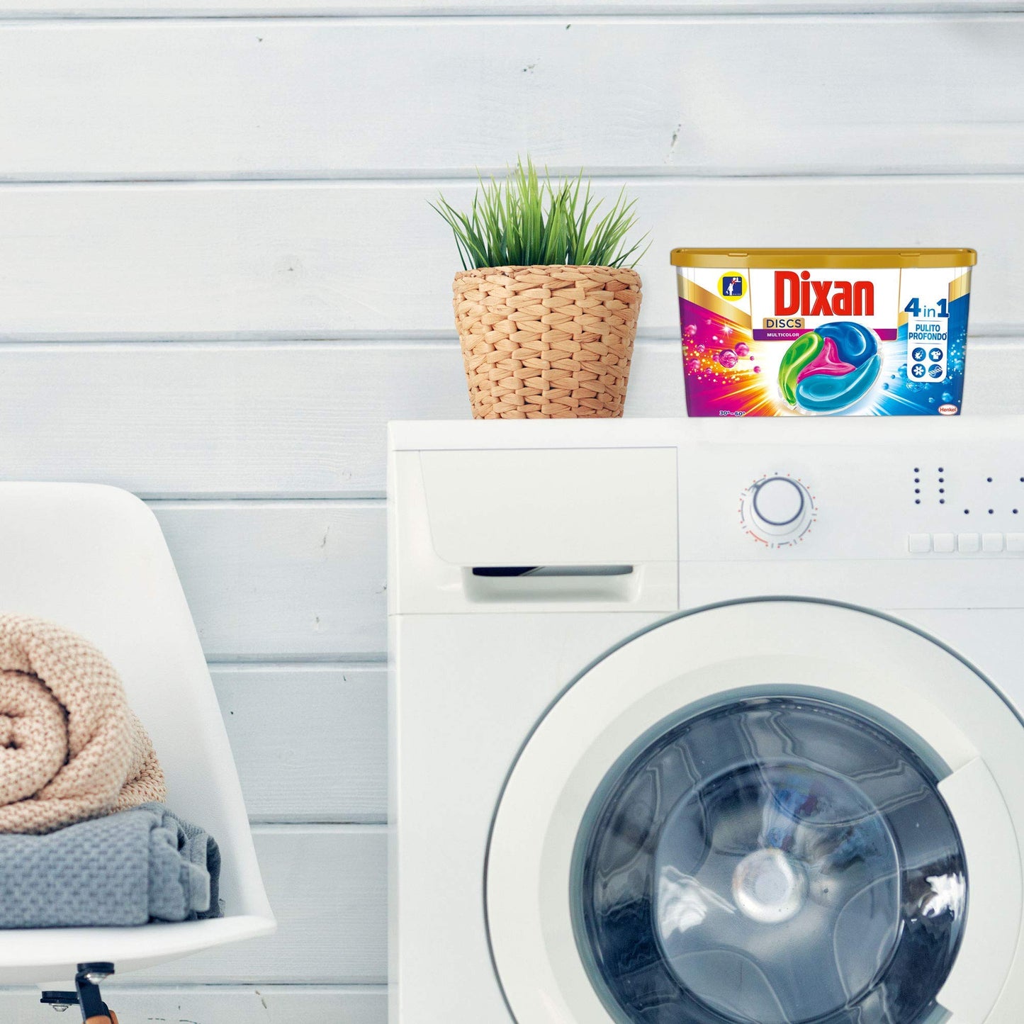 Dixan Discs Multicolor Detersivo Lavatrice Predosato in Capsule per Capi Colorati 4 in 1 - 3 x 36 Lavaggi (108 lavaggi)