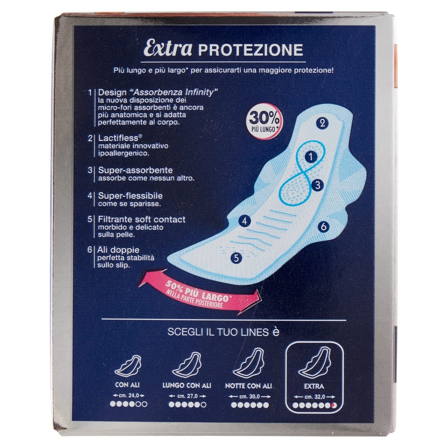 Lines È Extra con Ali Assorbenti in Lactifless, Pacco da 9 pezzi