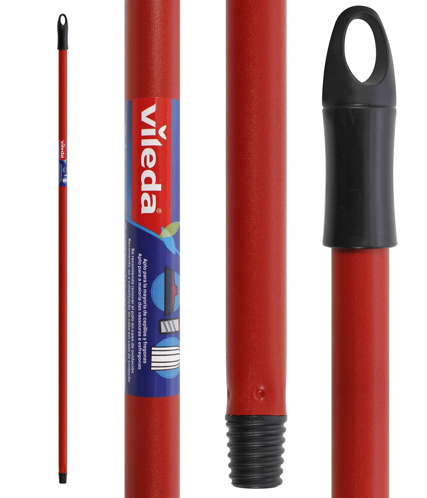 Vileda Vielda-Bastone Universale, 140 cm, Colore Rosso, 1 unità (Confezione da 1)
