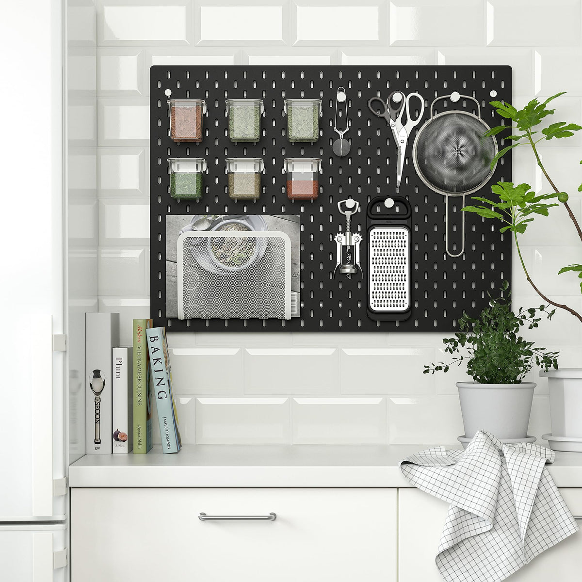 Ikea SKÅDIS pegboard, 76 x 56 cm, Nero