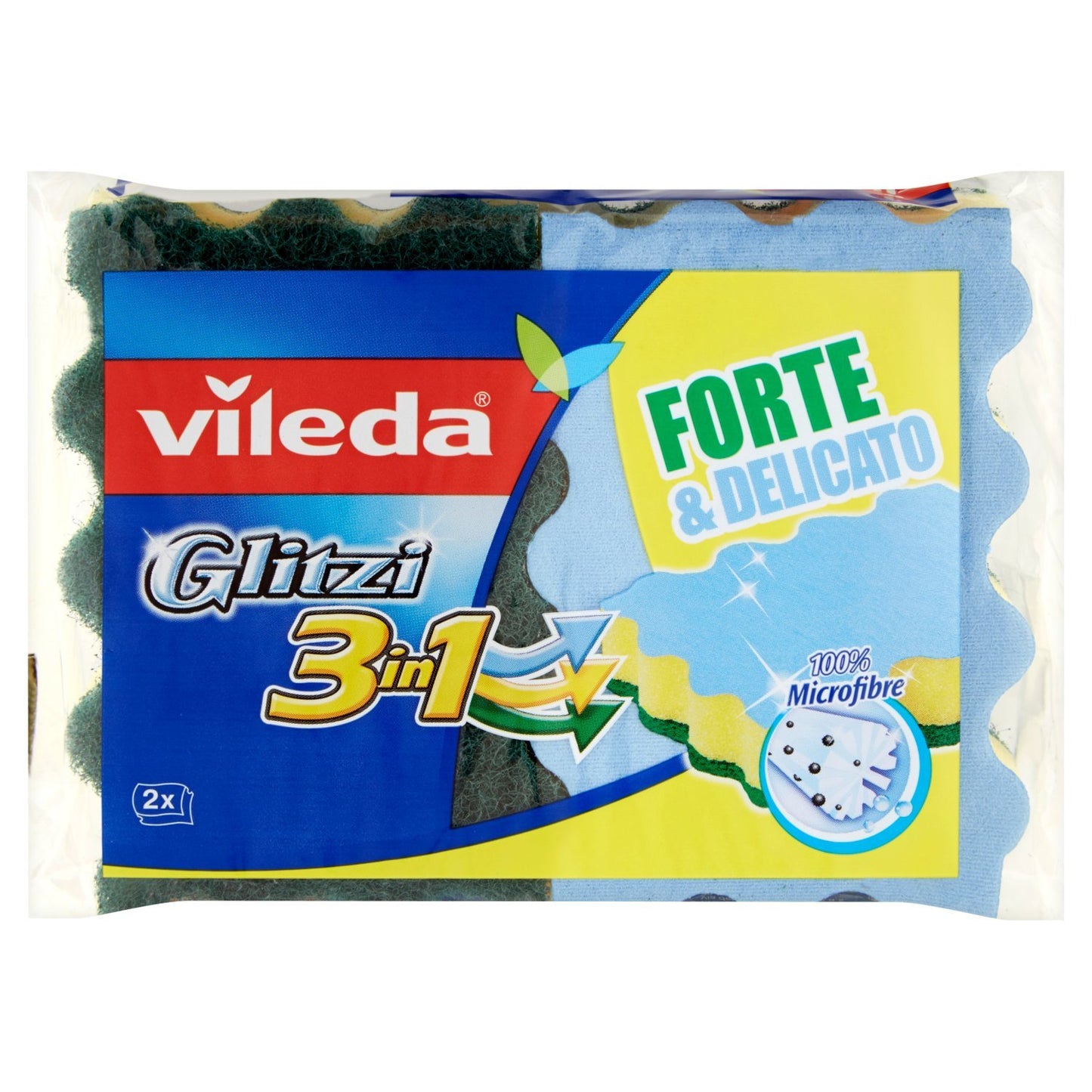Vileda Spugna Glitzi 3 In 1 - 5 confezioni da 2 spugne [10 spugne], 5 Unità