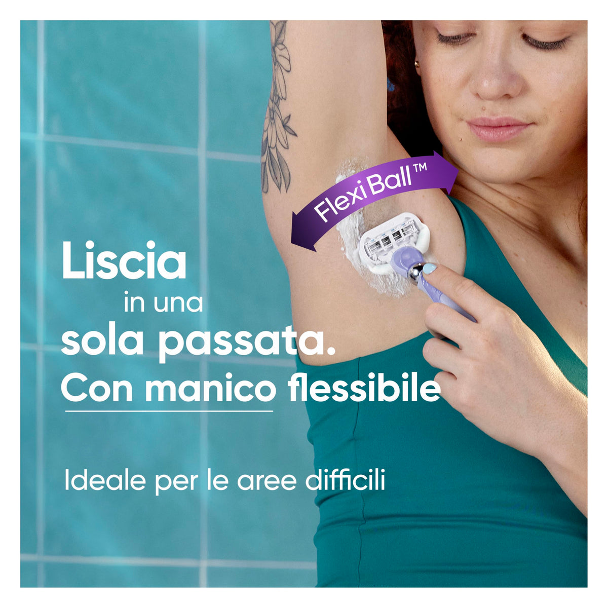 Gillette Venus Extra Smooth Swirl Rasoio Donna Con 2 Lamette Di Ricambio, Manico Flexiball Riutilizzabile E Gancio Per Doccia