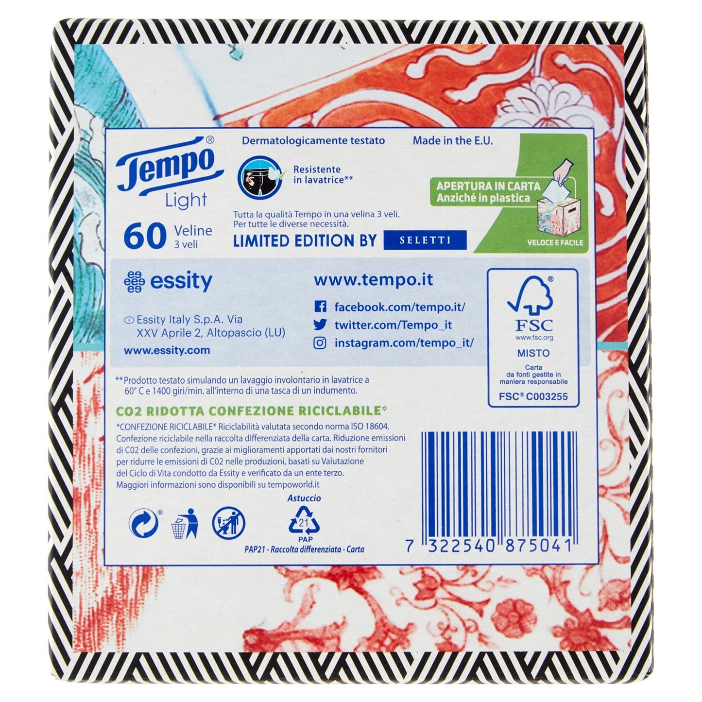 Tempo Tempo Fazzoletti Box Light 3 Veli 60 Pz Assortito, 60pz