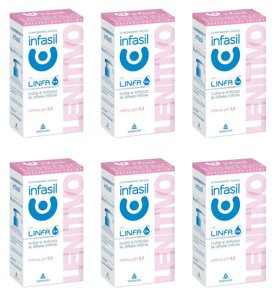 6 Pezzi Detergente Intimo Infasil Detergente Intimo LENITIVO con LINFA N+