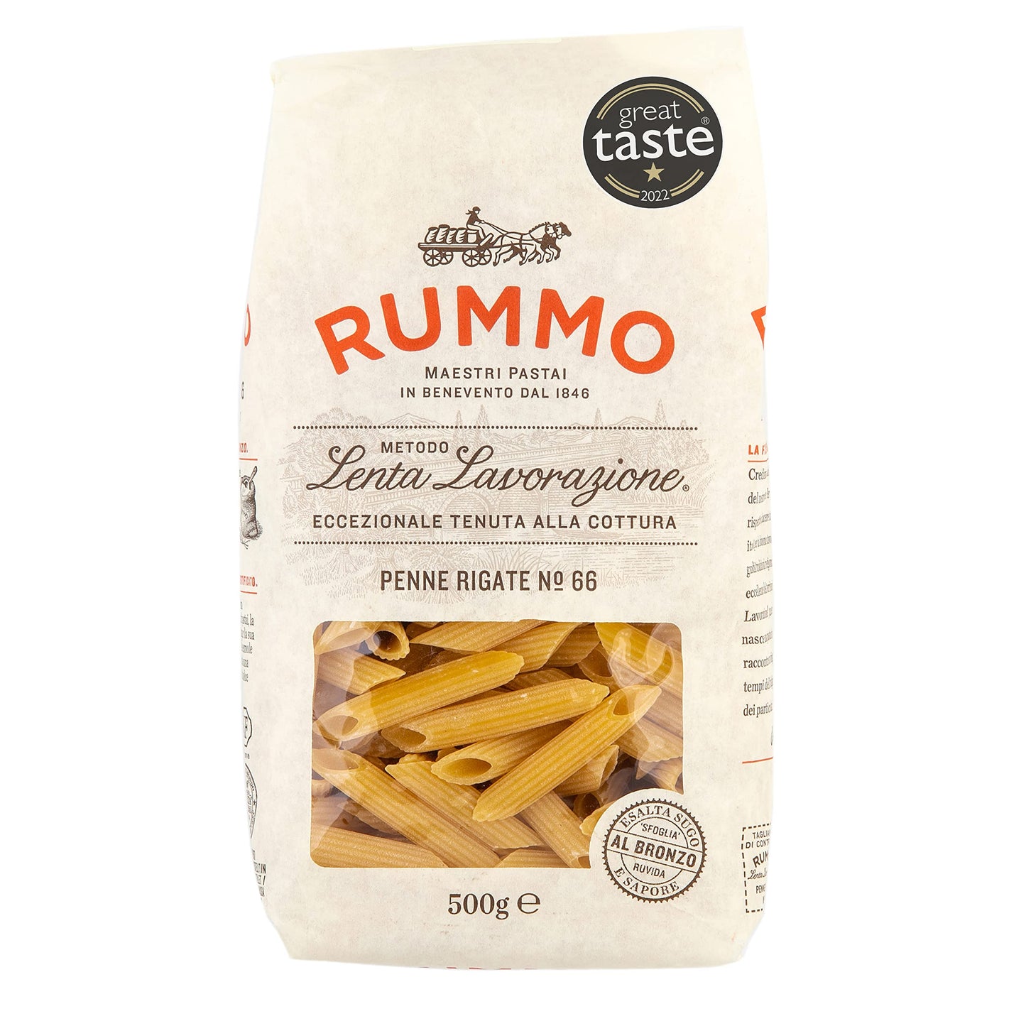 Rummo - Penne Rigate n.66 Trafilate al Bronzo - 16 Confezioni da 500 g