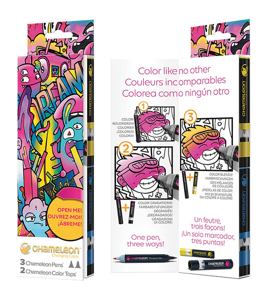 Chameleon Kit Introduttivo - Starterset, Introductory Kit - 3 Pen + 2 Color Top