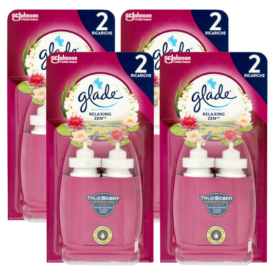 Glade Sense & Spray Doppia Ricarica - Fragranza Relaxing Zen, 4 confezione da 2 ricariche di 18 ml
