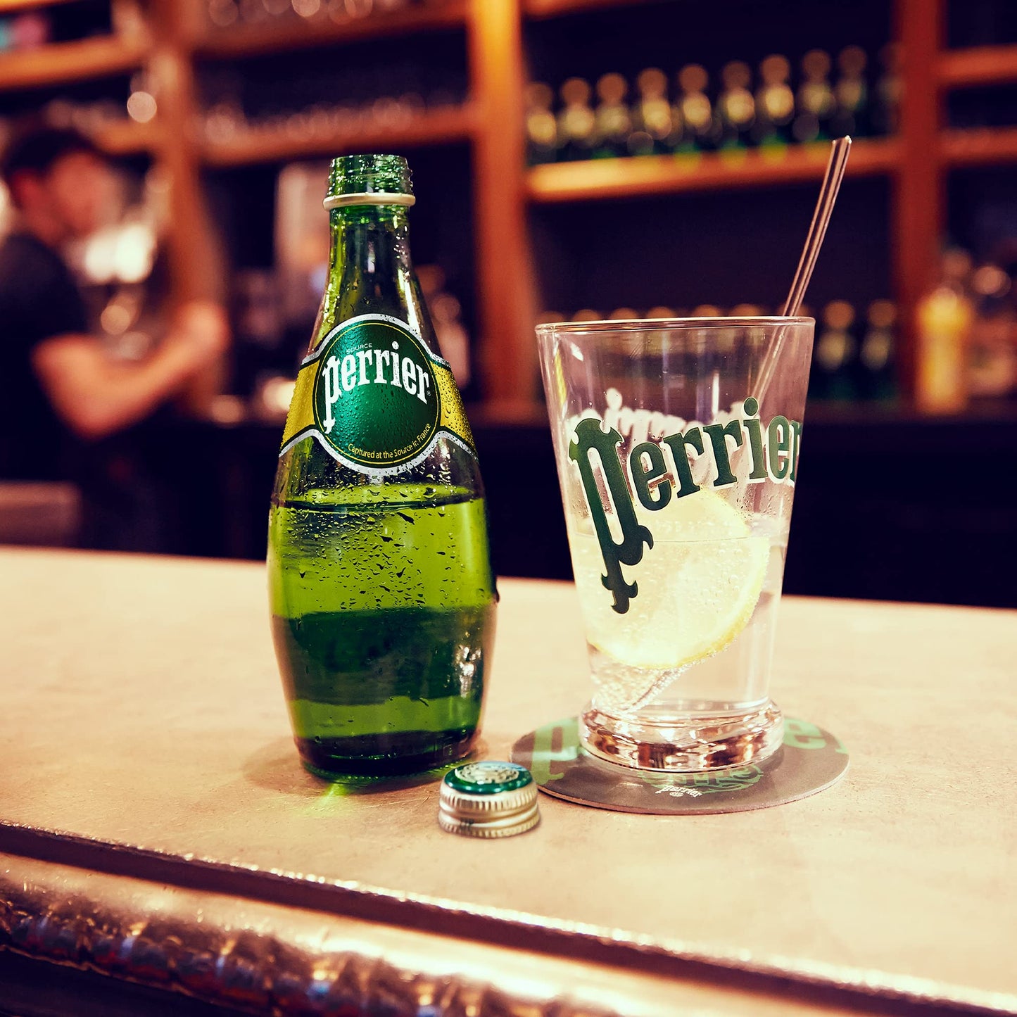 Perrier, Acqua Minerale Frizzante in Vetro - 4 bottiglie da 33cl