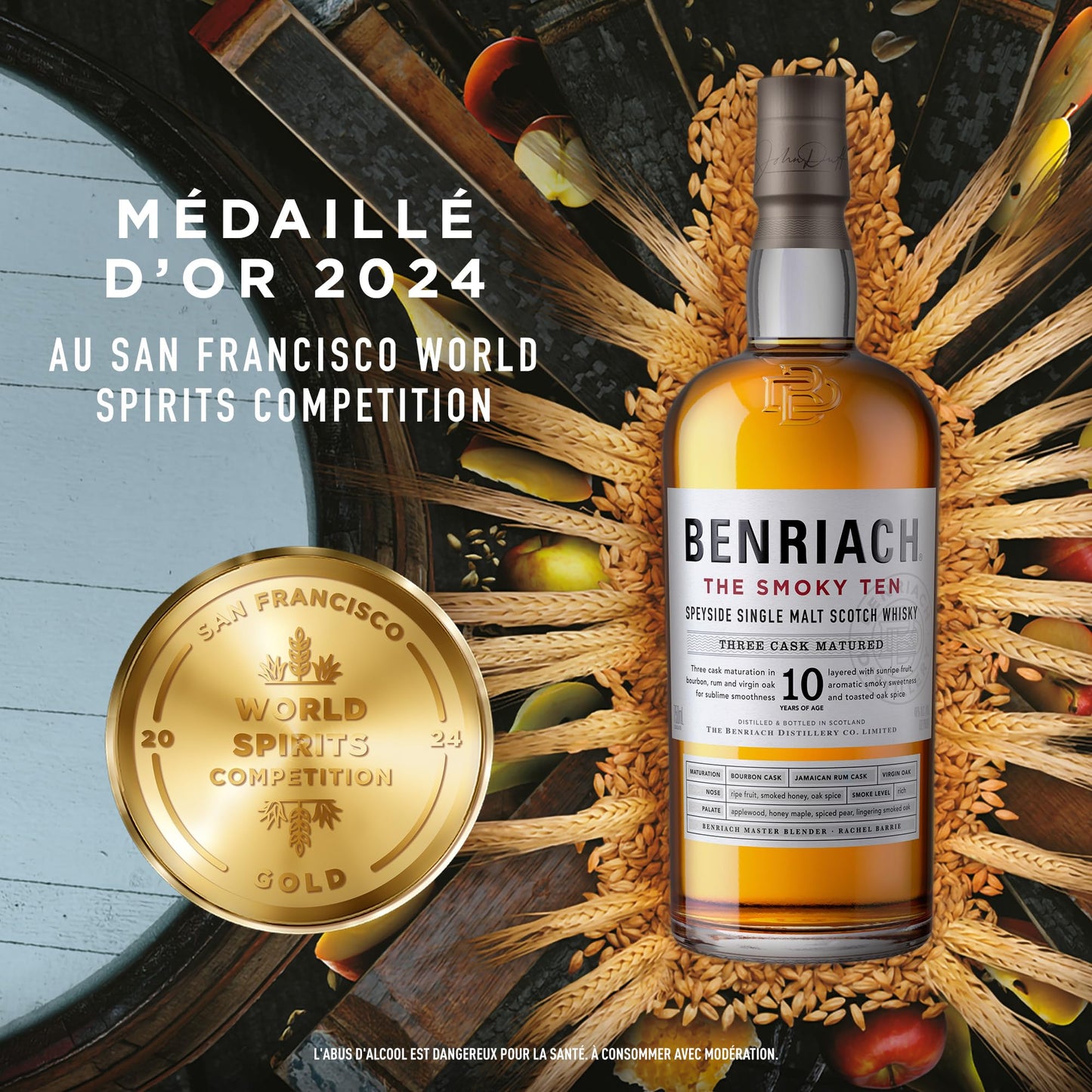 BenRiach The Smoky Ten Single Malt Scotch Whisky - 700 ml