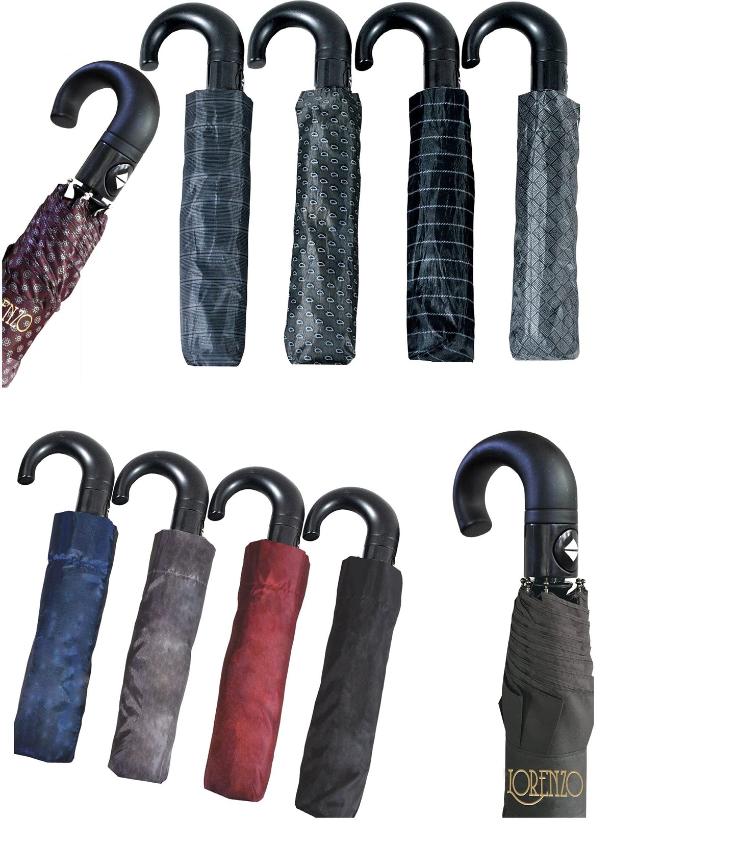 OMBRELLO UOMO MINI AUTOMATICO APRI-CHIUDI CRAVATTA UOMO IMP.CURVA cod: 4473 LORENZO