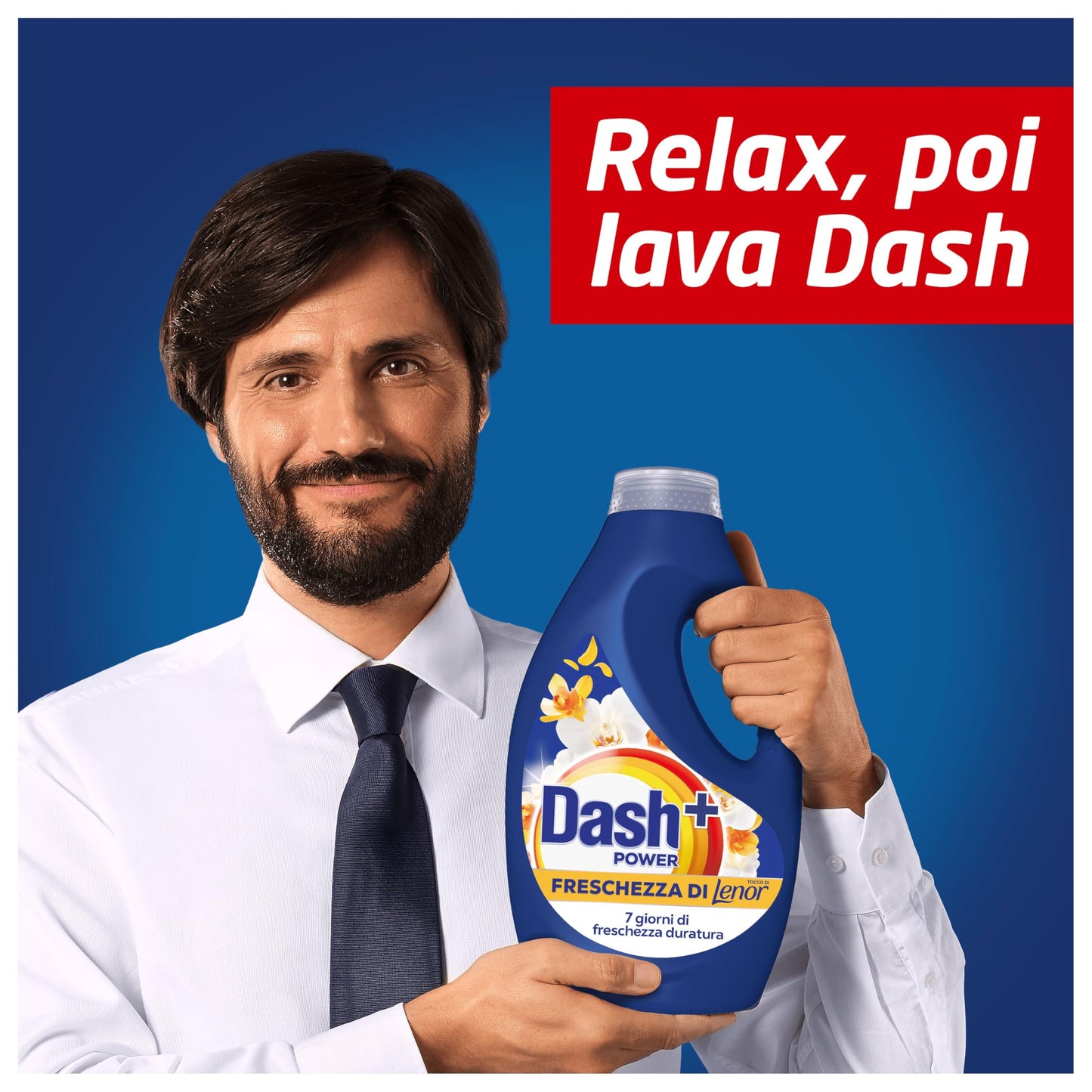 Dash Power Detersivo Liquido Lavatrice, 50 Lavaggi, Freschezza Di Lenor, Oro e Fiori di Vaniglia, Freschezza che dura 7 Giorni, Pulizia Impeccabile, 2250 ml