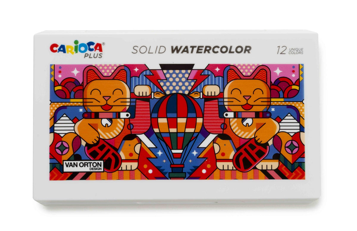 CARIOCA Plus I Solid Watercolor I Acquerelli solidi a grana fine e ad alta coprenza I Astuccio da 12 acquerelli