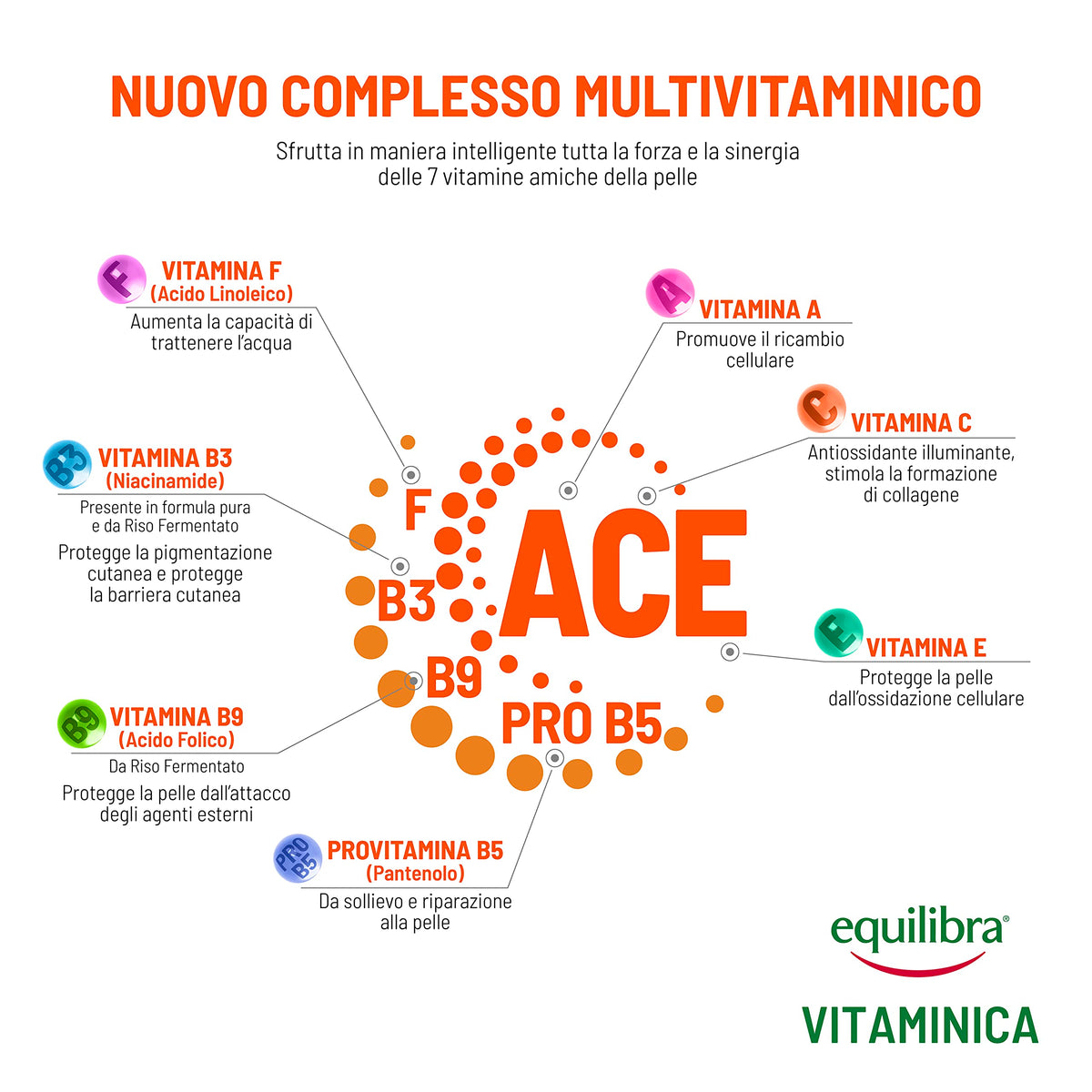 Equilibra Viso, Vitaminica, Crema Fattore Difesa, con Complesso Multivitaminico, Oli di Carota e Mango, Estratto del Litchi, Difende e Protegge la Viso 365 Giorni L'anno, 75 ml