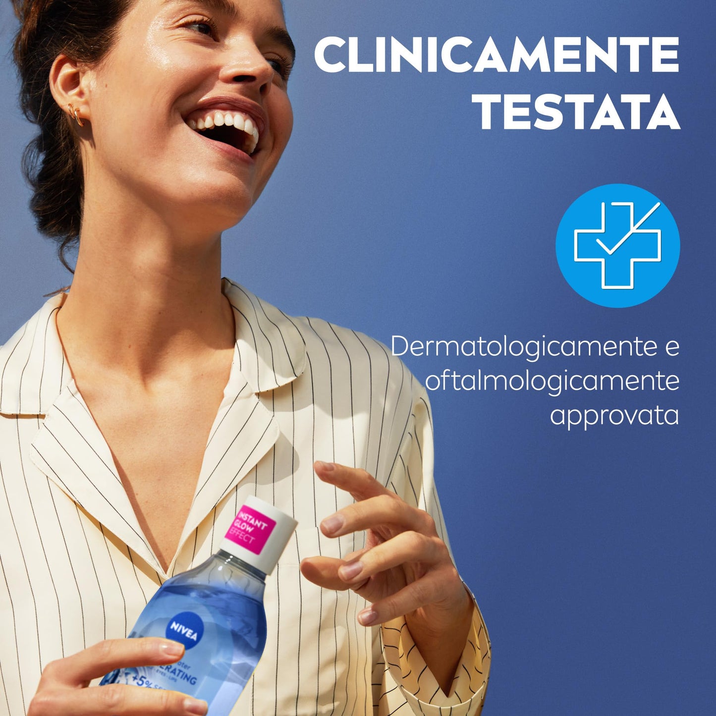 NIVEA Acqua Micellare Rigenerante 400 ml, Struccante viso e occhi con 5% siero + Aminoacid Complex, Detergente viso, occhi e labbra senza risciacquo per pelli stanche e sensibili