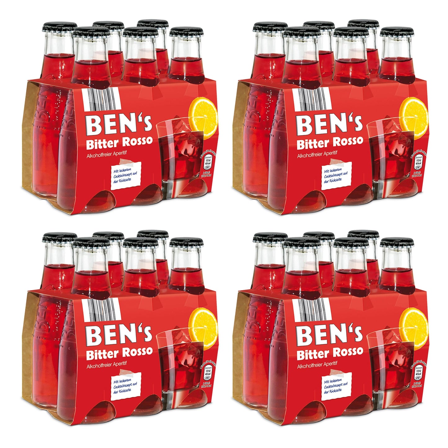 San Benedetto BEN'S Bitter Rosso 10cl x 24 | Aperitivo Analcolico Italiano | Confezione da 24 x 100ml
