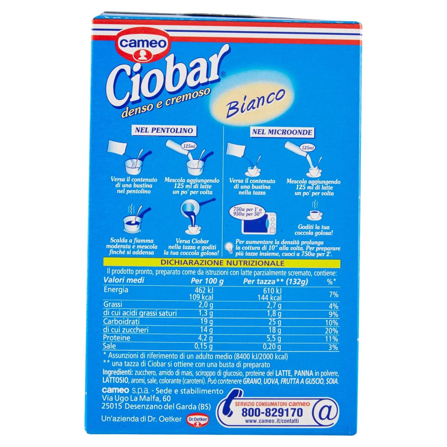 Ciobar -Denso e Cremoso, Gusto Cioccolato Bianco, Confezione da 5.21 g