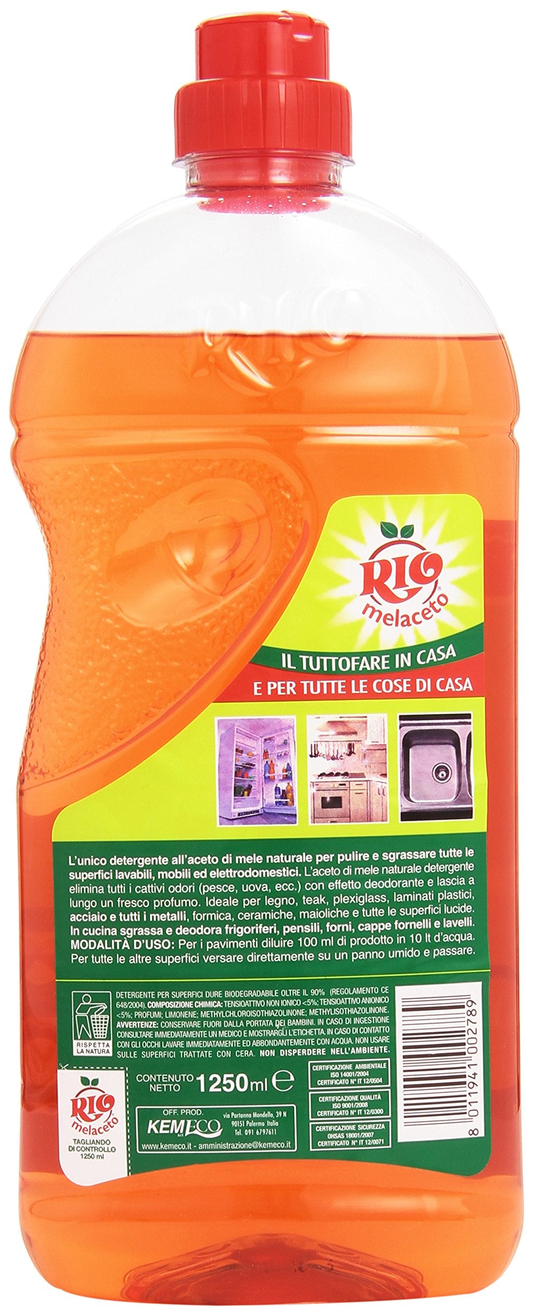 Rio Melaceto Aceto di Mele Naturale Detergente - 1250 ml