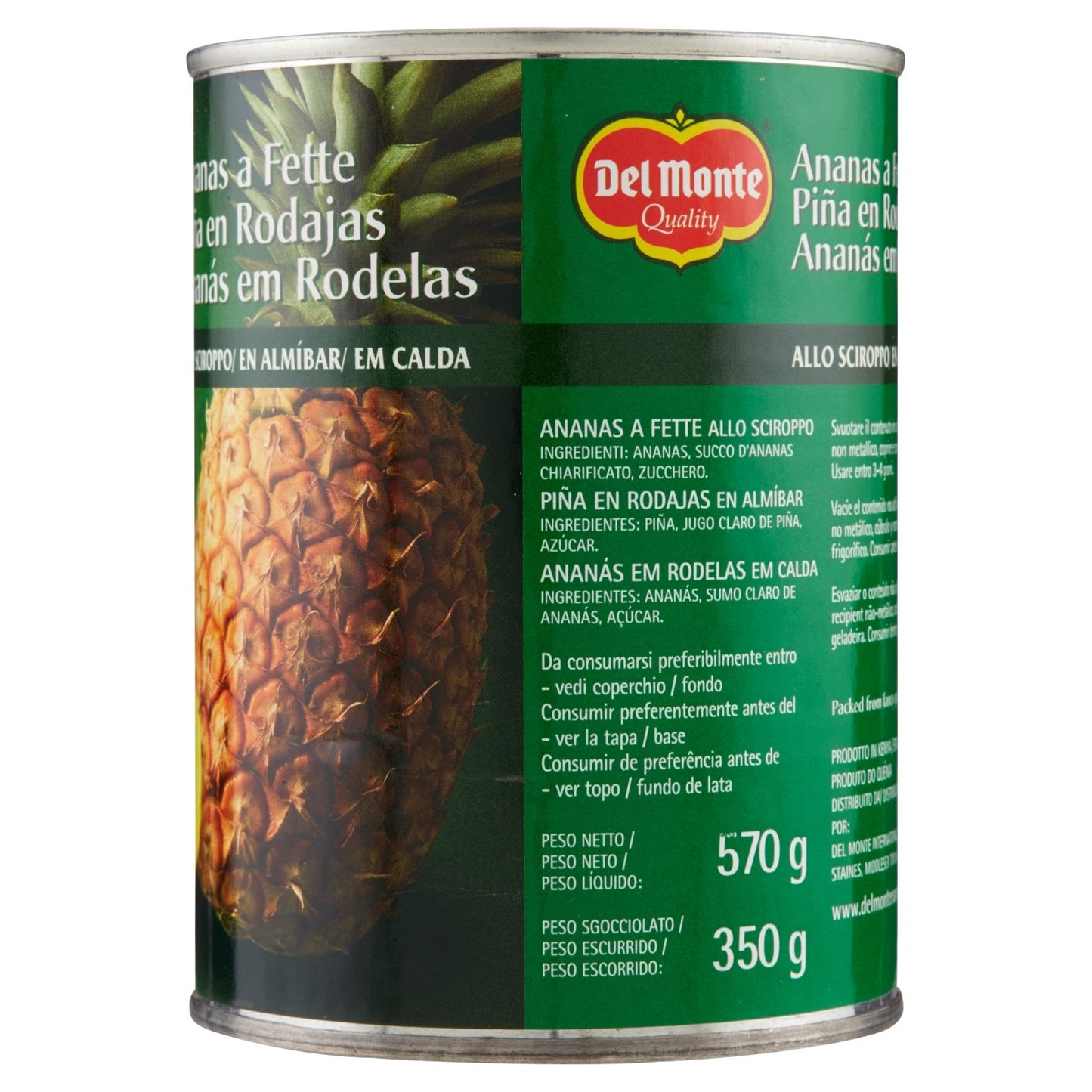 Del Monte Ananas a Fette allo Sciroppo, 570g