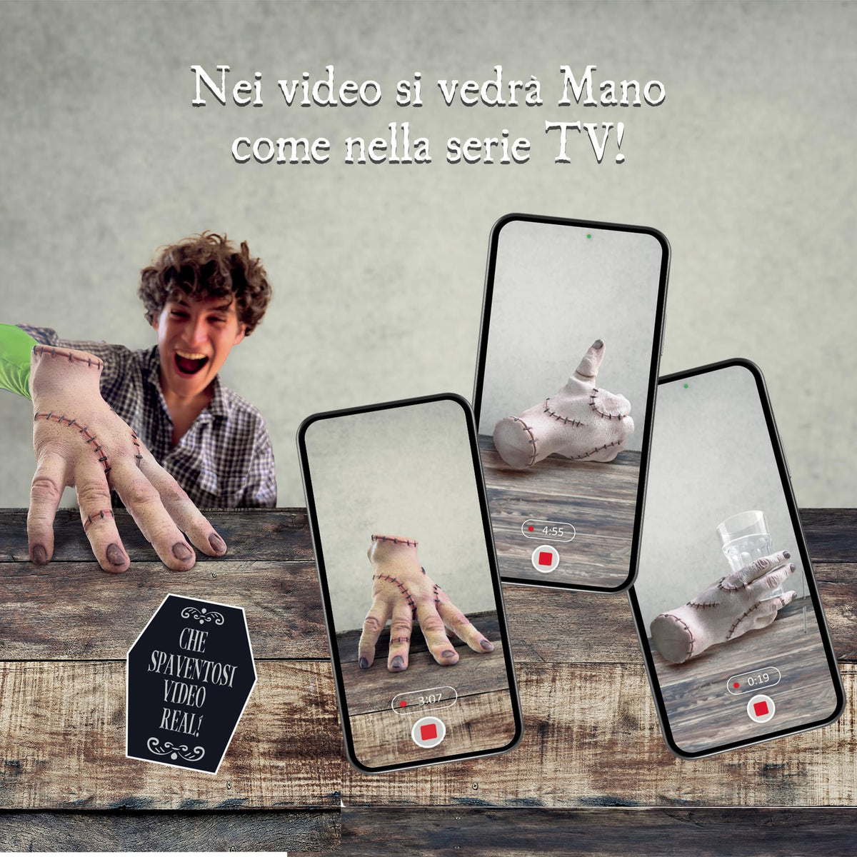 Giochi Preziosi Mano Real FX Mercoledì, Kit Effetti Speciali con Guanto Green Screen e App per Giochi Bambina, Ideale per Halloween, con Supporto per Telefono Incluso