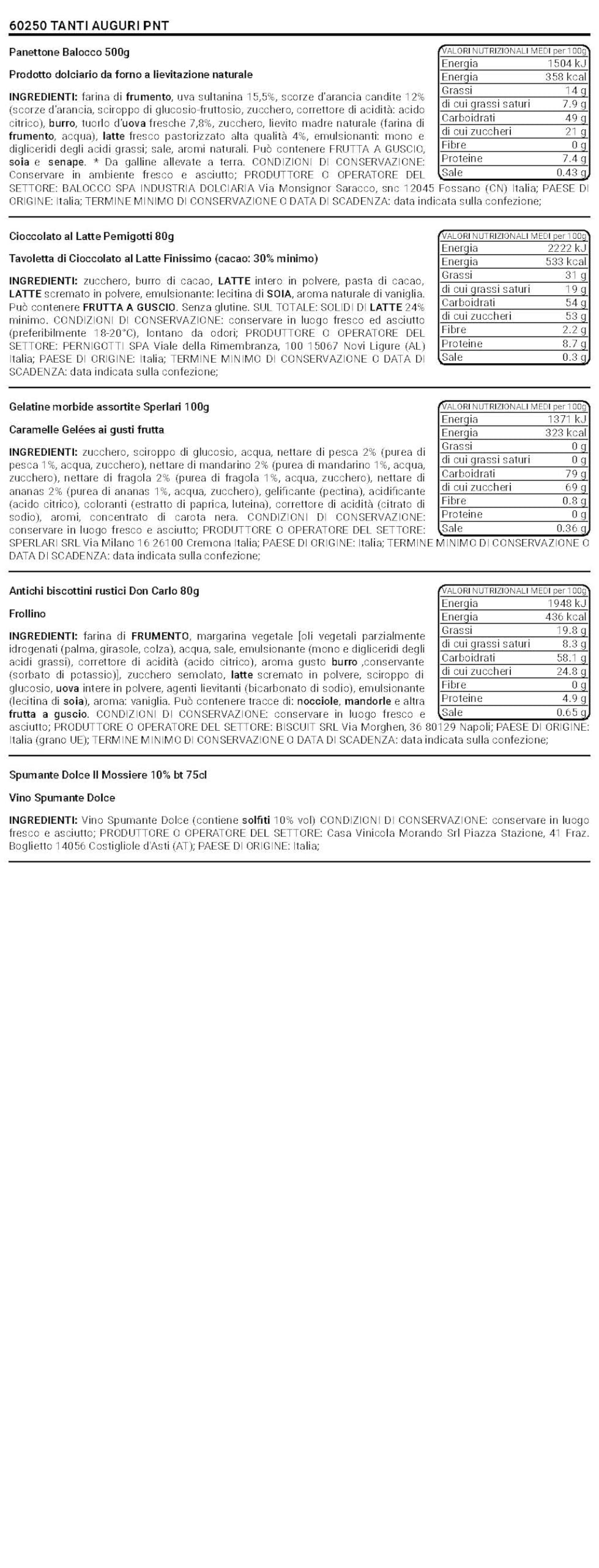 Cesto Natalizio Regalidea “Tanti Auguri” con Specialità Gastronomiche tipiche di alta qualità - Confezione Regalo di Natale Gourmet da 5 Pezzi