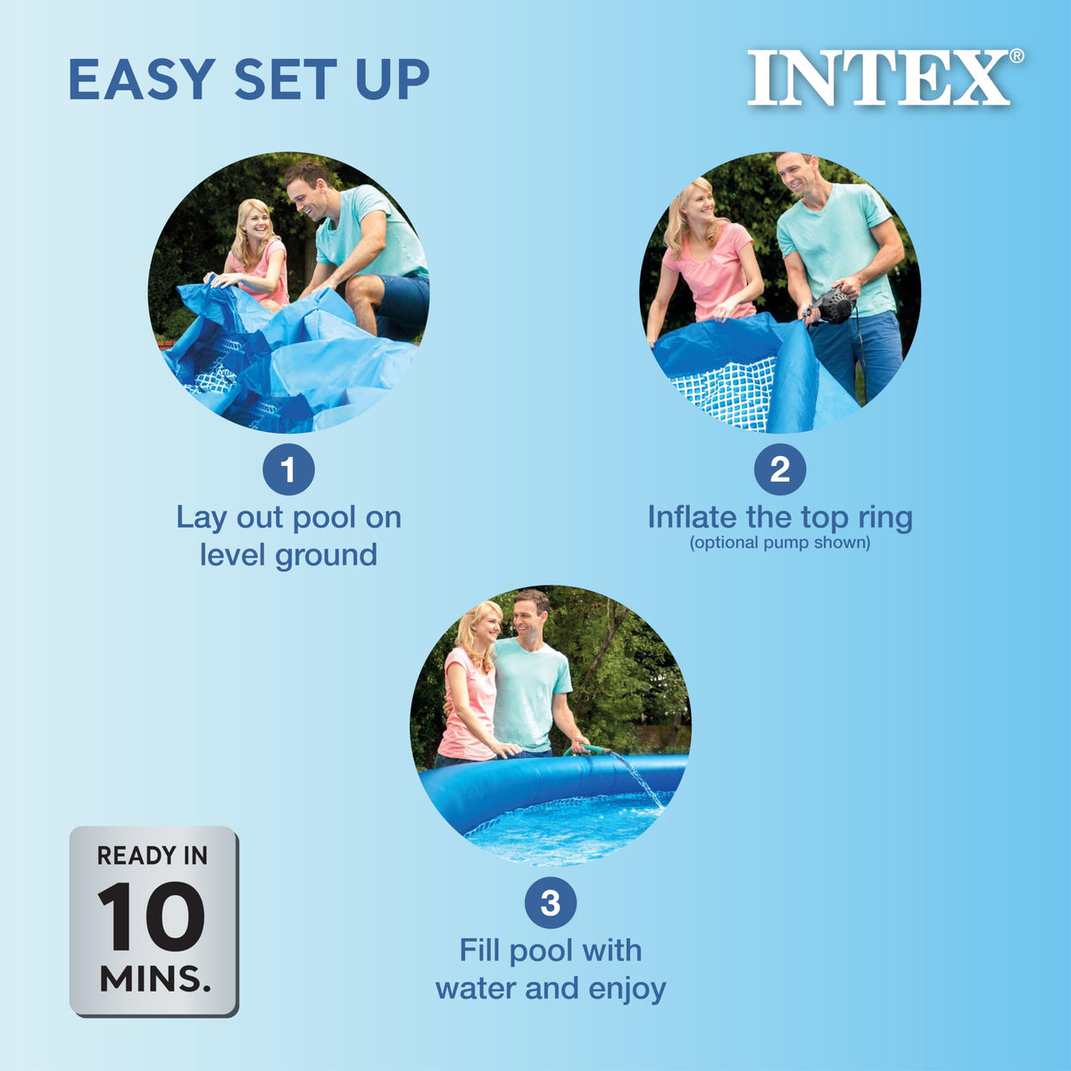 INTEX 26100EH Happy Crab Easy Set - Piscina gonfiabile, 1,8 x 50,8 cm, materiale resistente alle forature, gonfiaggio rapido, capacità 232 galloni, profondità acqua 40,6 cm