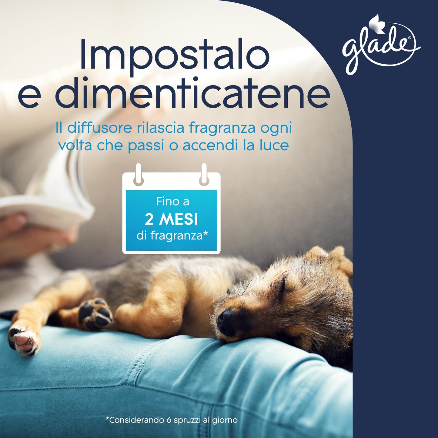Glade Sense & Spray Profumatore per Ambienti con Olii Essenziali e Sensore di Movimento, Fragranza Refreshing Air, Elimina gli odori degli animali domestici, 8 Ricariche
