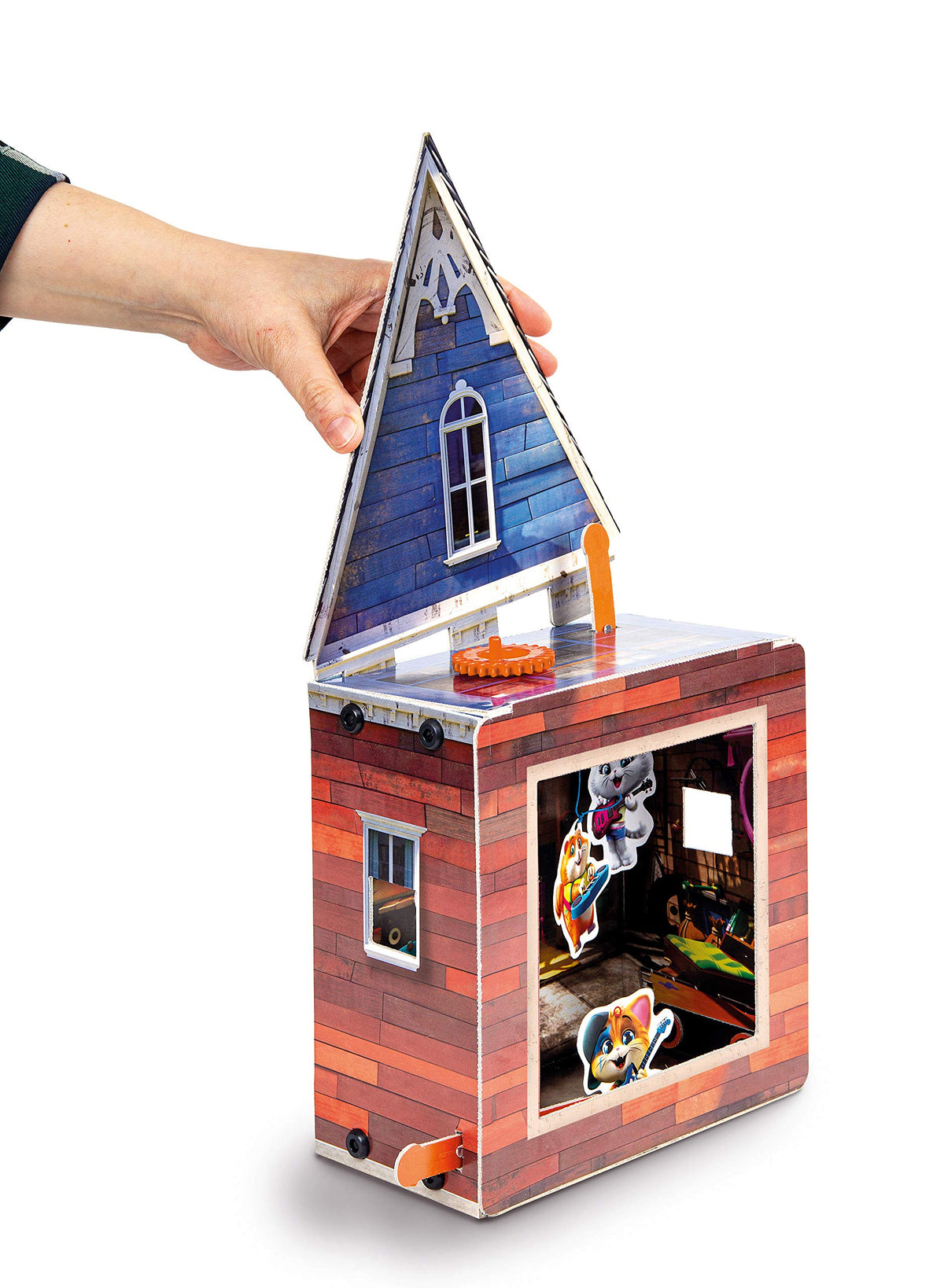 Clementoni - 18574-44 Gatti - Il Garage dei Gattini - Made in Italy - Playset Carta e Cartone con Personaggi 44 Gatti - Gioco Creativo per Bambini dai 5 Anni, Multicolore