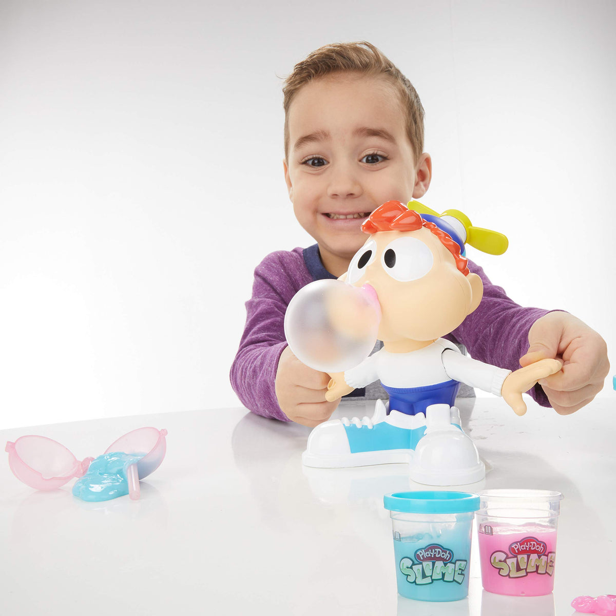 Play-Doh Hasbro Charlie Masticone (Playset con 2 vasetti Rosa e Blu di Composto Slime)