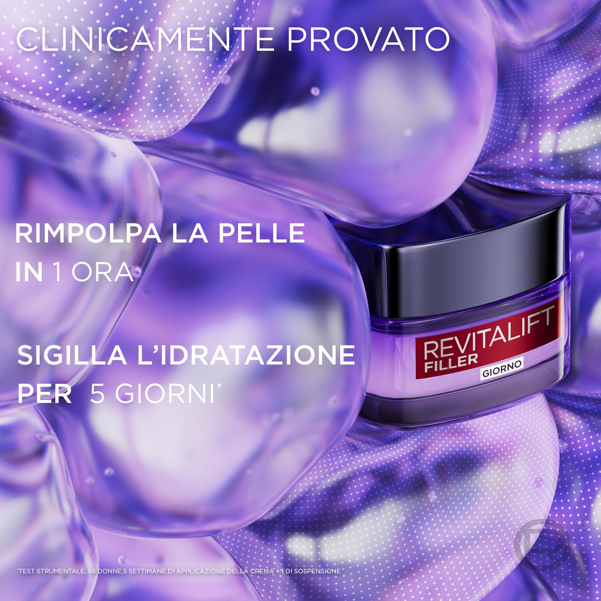 L'Oréal Paris Crema Viso Giorno Revitalift Filler, Per Tutti i Tipi di Pelle, Azione Anti-Rughe, Pelle Rimpolpata a Lungo, con Acido Ialuronico Concentrato, 50 ml