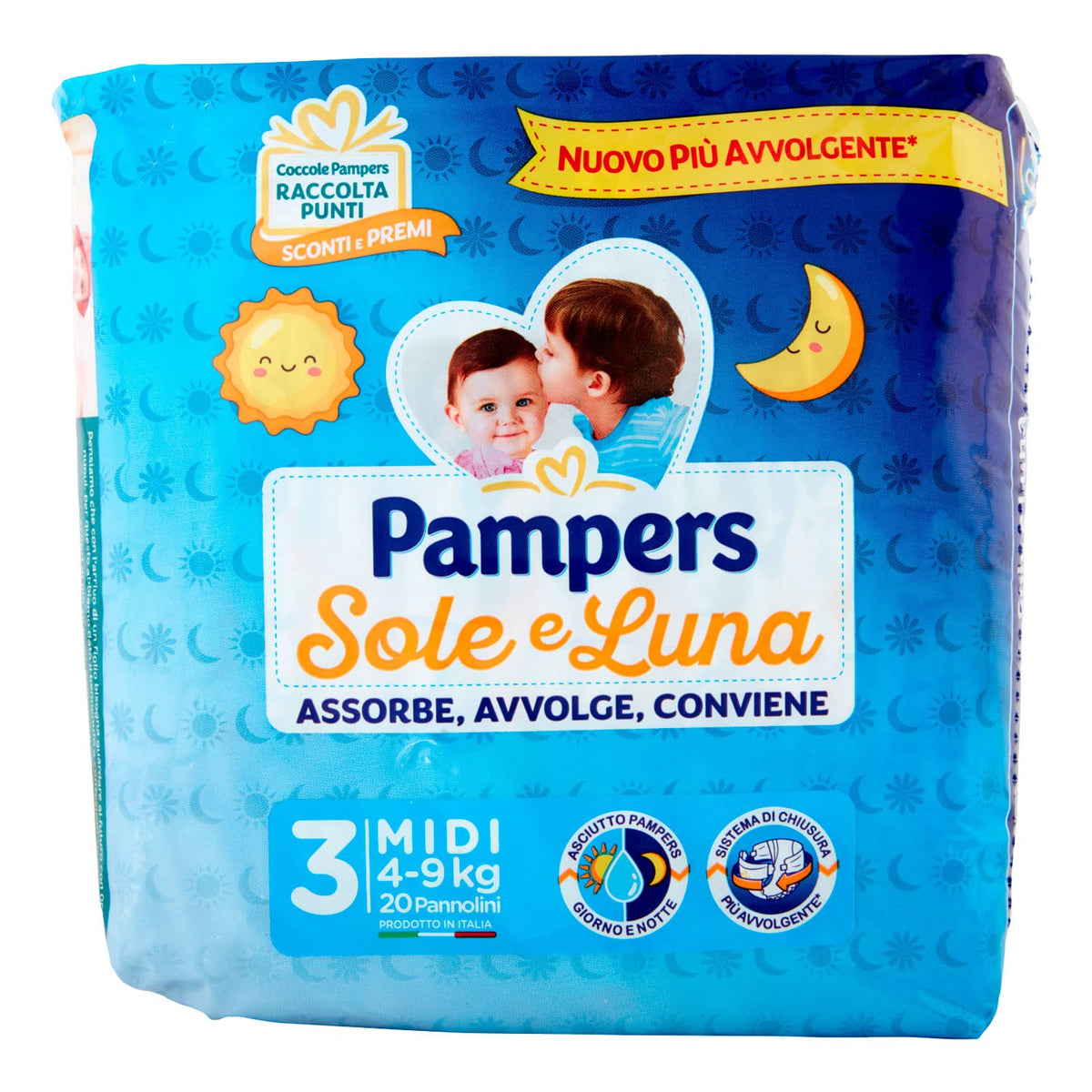 PAMPERS SOLE E LUNA MIDI x20