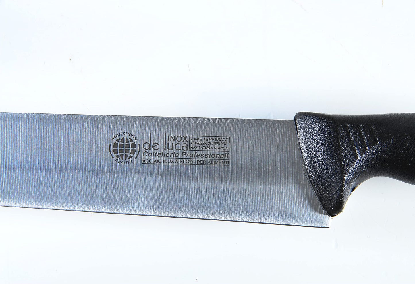 DE LUCA COLTELLERIA Coltello SALUMI in Acciaio Inox TEMPERATO Professionale Lunghezza CM.26