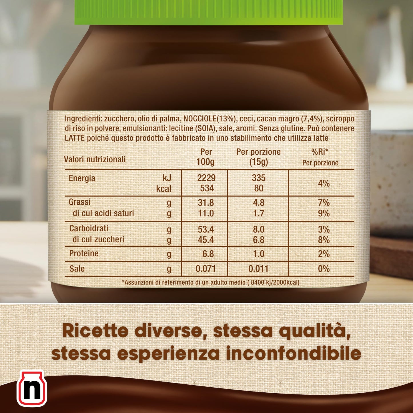 Nutella Plant-Based - Crema Spalmabile alle Nocciole e Cacao, Vegana, Senza Lattosio* e Senza Glutine, Ideale a Colazione per Vegani e Intolleranti al Lattosio, Vasetto da 350 Grammi