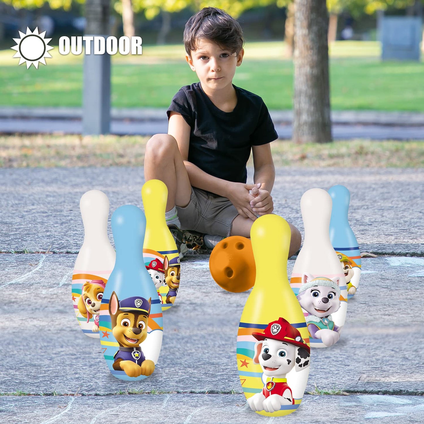 Mondo Toys - Set da Bowling Paw Patrol per bambini - INCLUDE 1 palla e 6 Birilli tema Paw Patrol - giocattoli di Sport - gioco per bambini 2 3 4 Anni - 28308