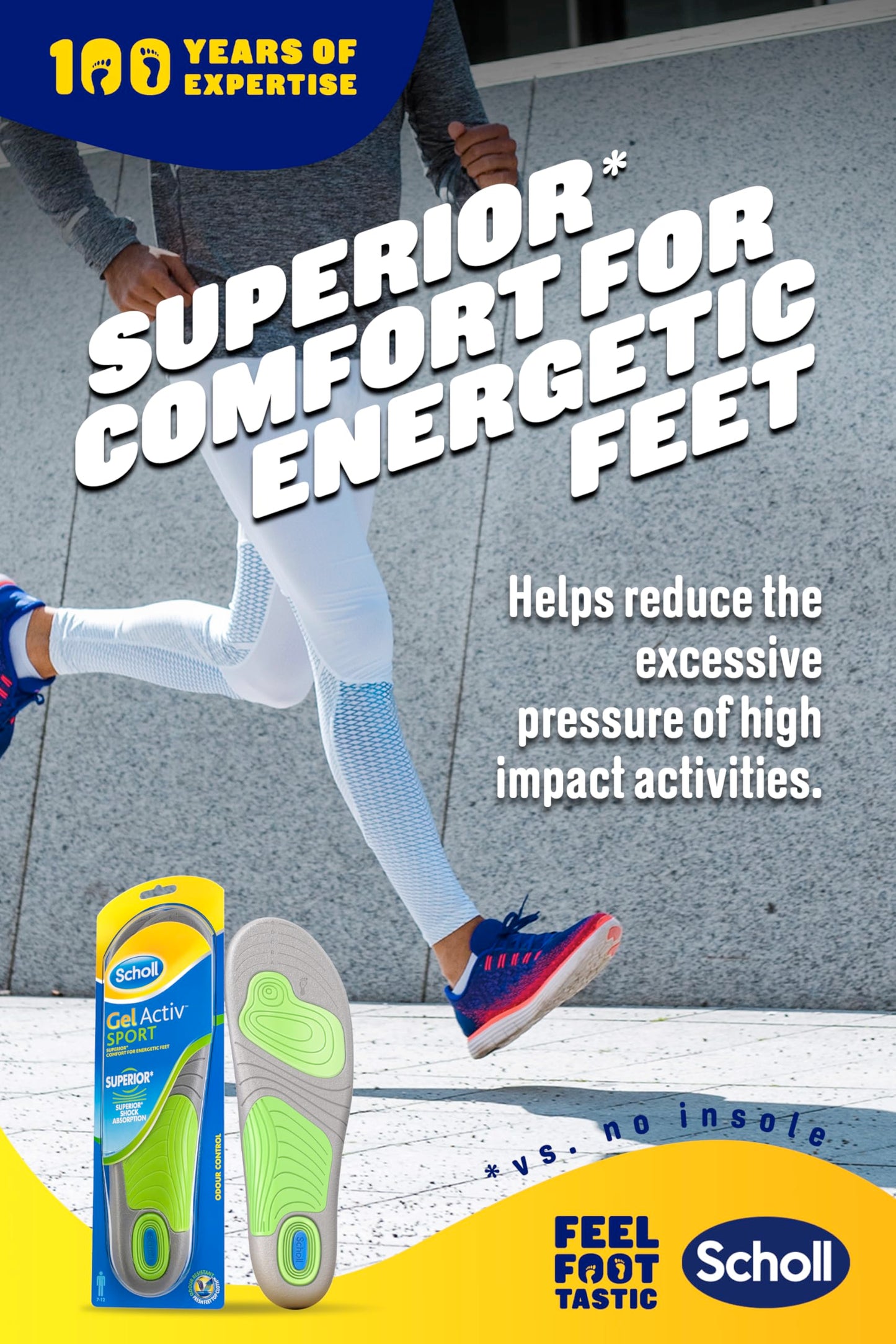 Scholl Active - Soletta in gel, da uomo