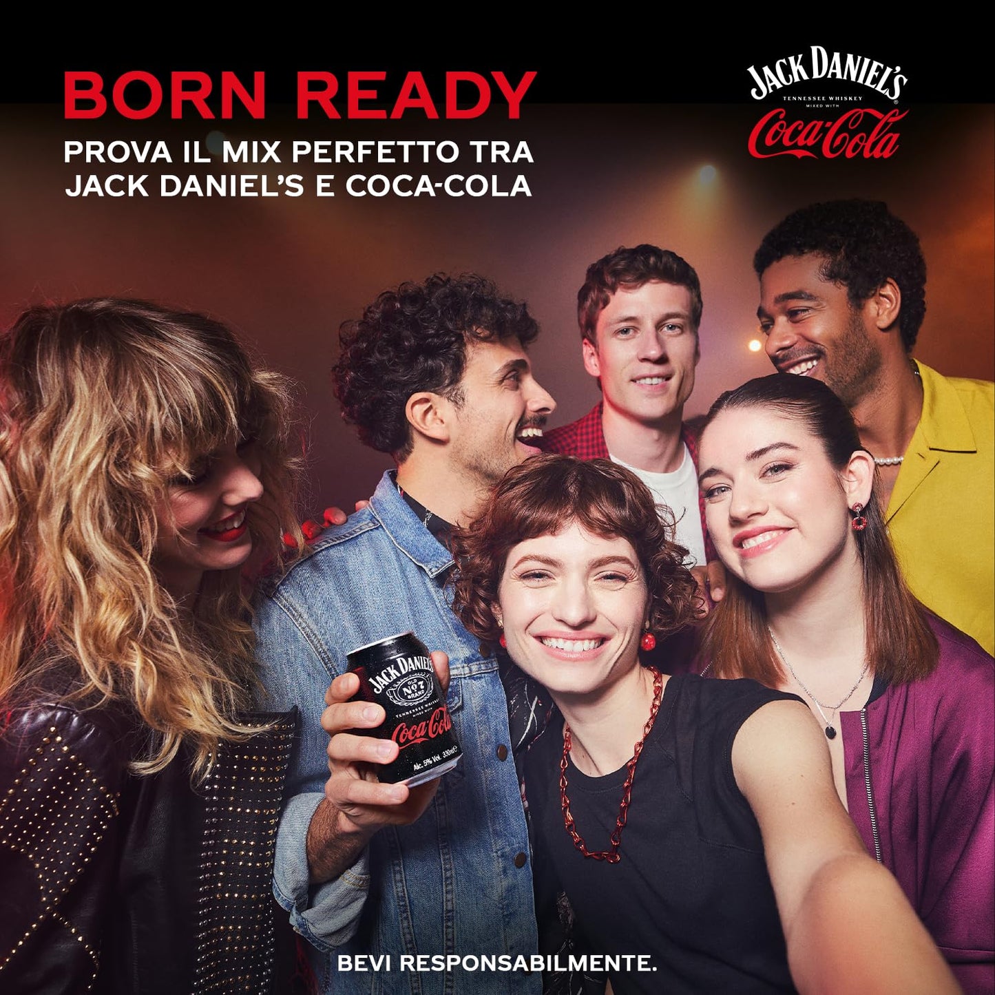 Jack Daniel’s & Coca-Cola, Bevanda Alcolica (5% Vol.) Pronta da Bere, a base di Whiskey e Coca-Cola - 1 Confezione da 12 Lattine da 33cl