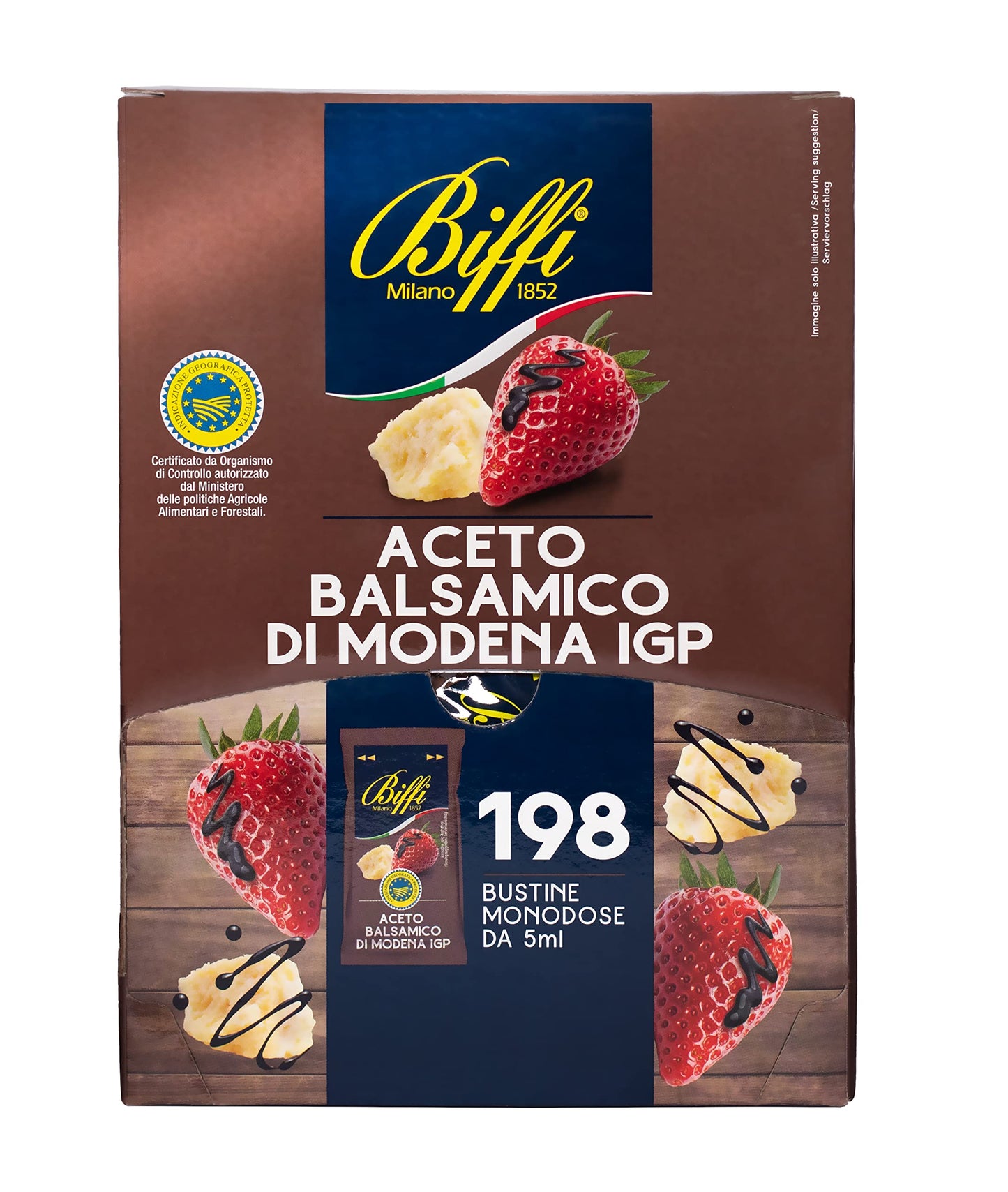 Biffi - Aceto Balsamico di Modena IGP - Monodose - 198 bustine monoporzione da 5 ml