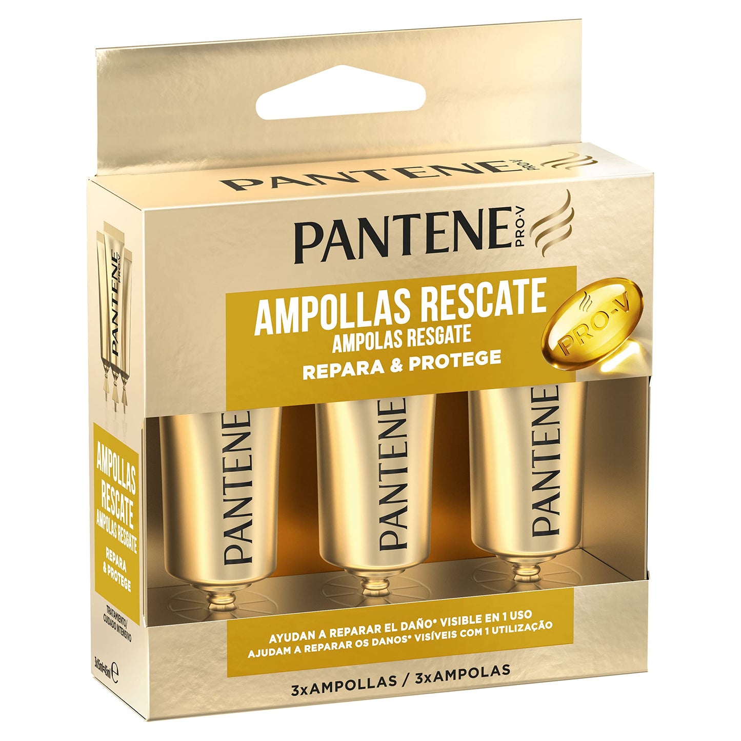 Pantene Pro-V Wonder Ampoules Trattamento Intensivo 1 Minuto per Capelli Danneggiati, 3 x Ampolle da 15 ml
